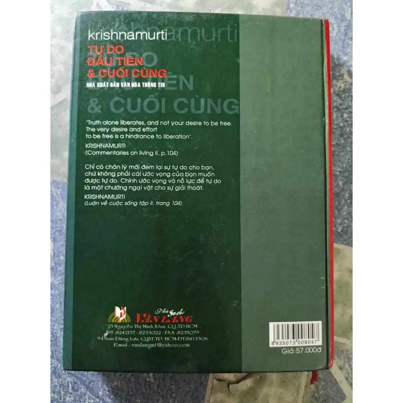 Tự do đầu tiên và cuối cùng - Krishnamurti 932112