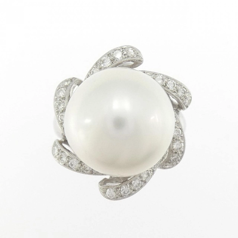 Nhẫn ngọc trai trắng K18WG 14.7mm - Hàng hiệu Authentic 852547