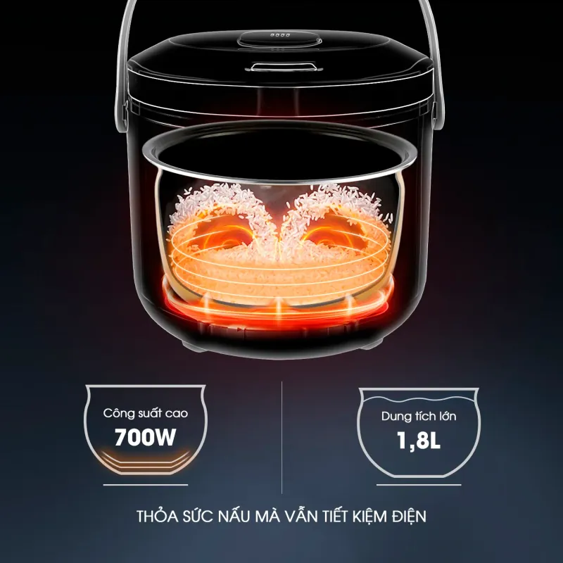 Nồi cơm điện KALITE KRC8218 đa chức năng nấu 1,8L 598102