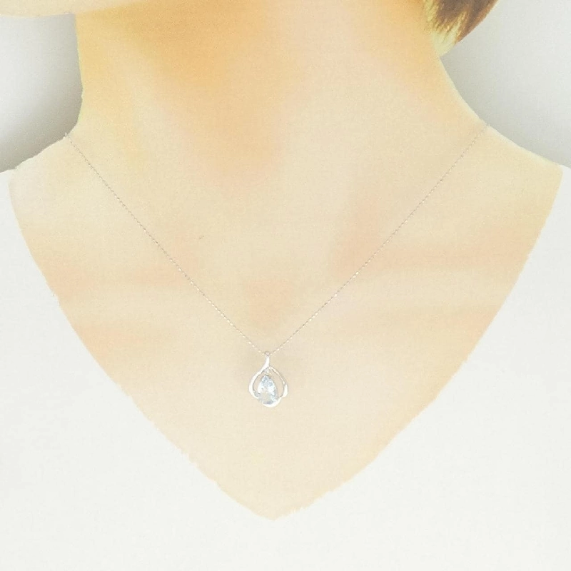 K18WG Aquamarine Necklace - Hàng hiệu Authentic 864200