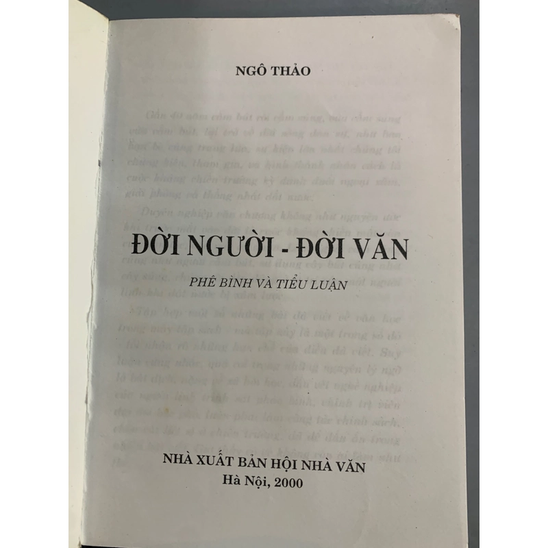 ĐỜI NGƯỜI ĐỜI VĂN - NGÔ THẢO 508889