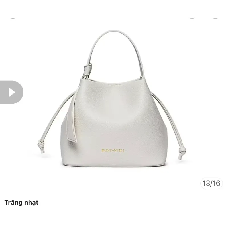 Túi xách dây rút Bostanten màu trắng nhạt (kèm dây đeo chéo) 1002624