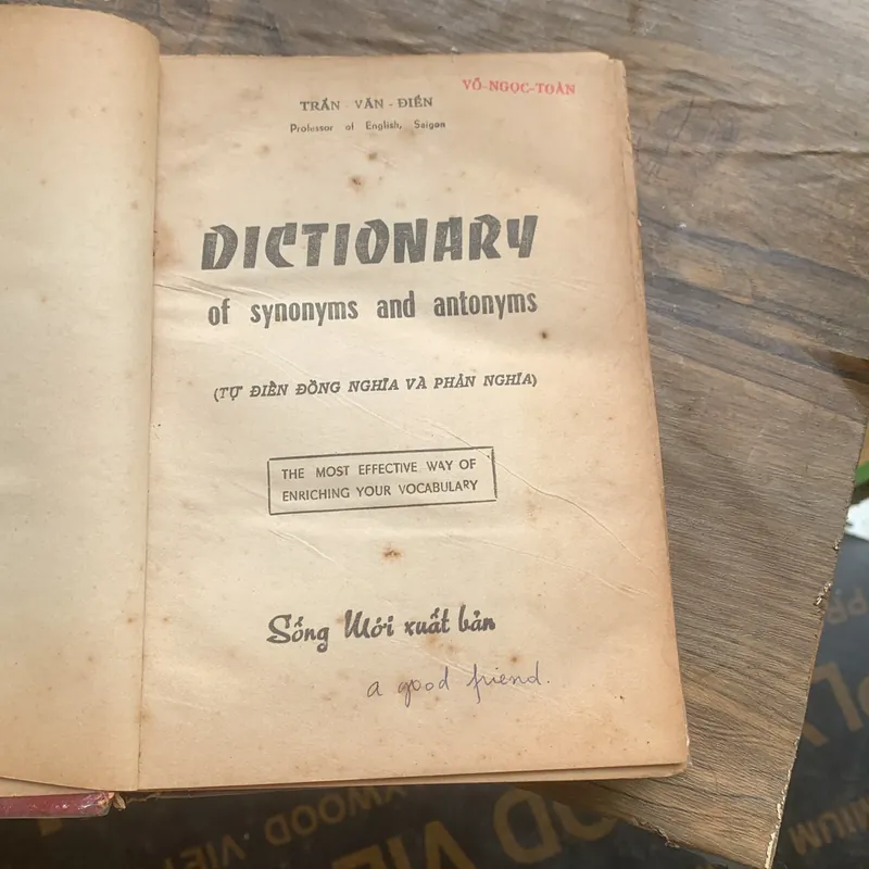 Tự điển Anh ngữ, Trần Văn Điền, in năm 1970, Sống Mới xuất bản 735439