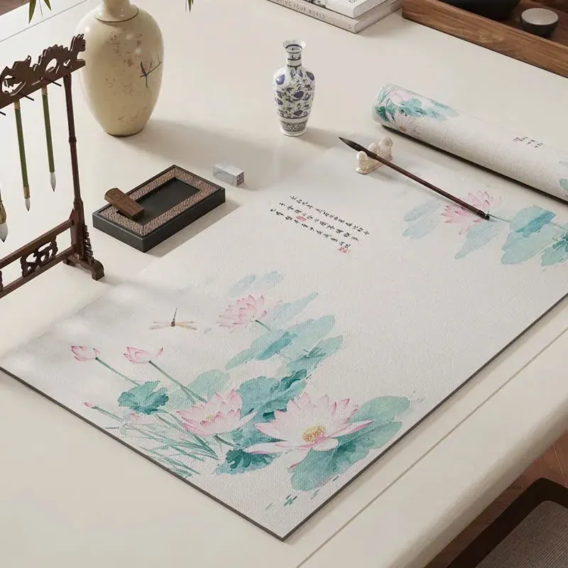 Tranh tranh vẽ hoa sen thủy mặc màu pastel trên vải canvas 603641