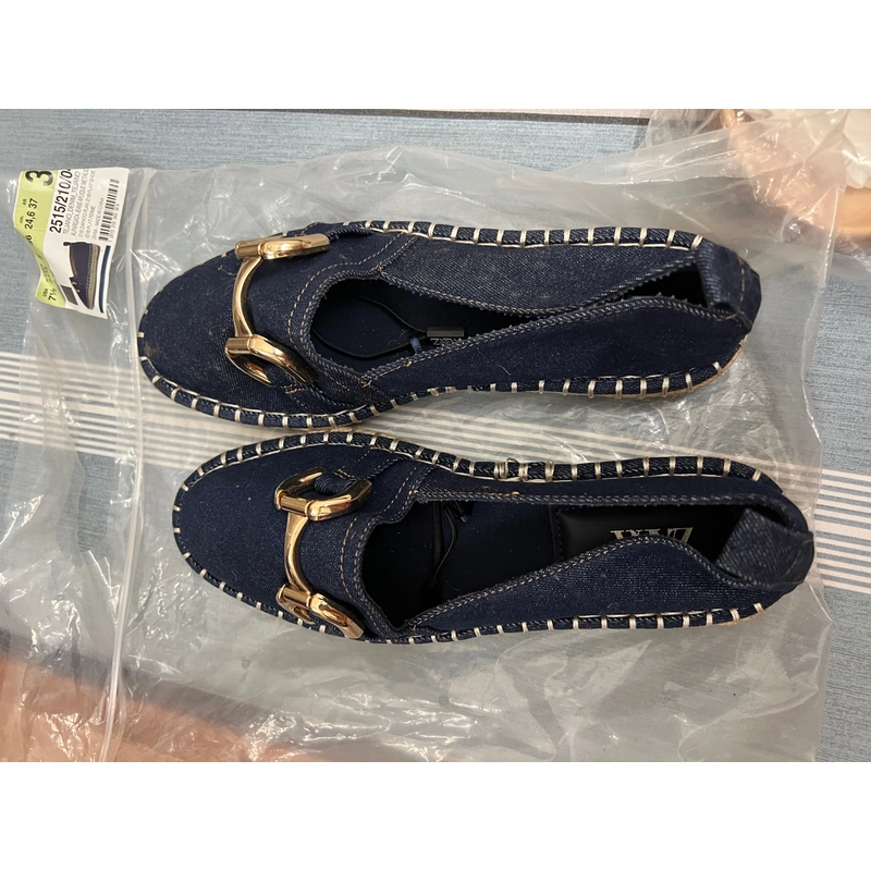 Giày đế cói zara size 38 màu xanh đen chính hãng  277378