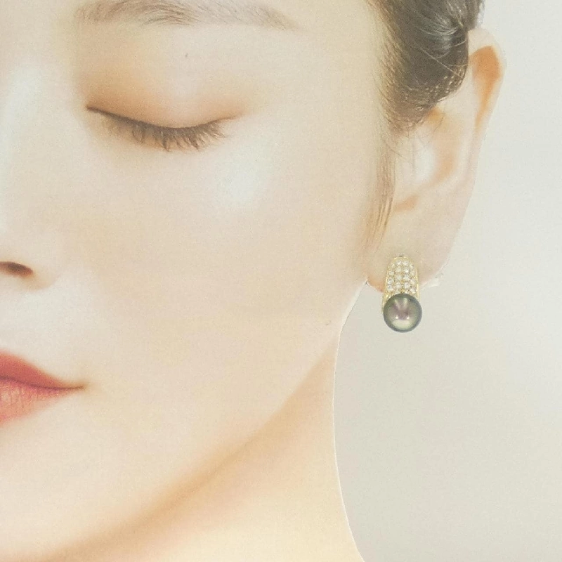 Bông tai ngọc trai đen K18YG 9.3mm - Hàng hiệu chính hãng 862865