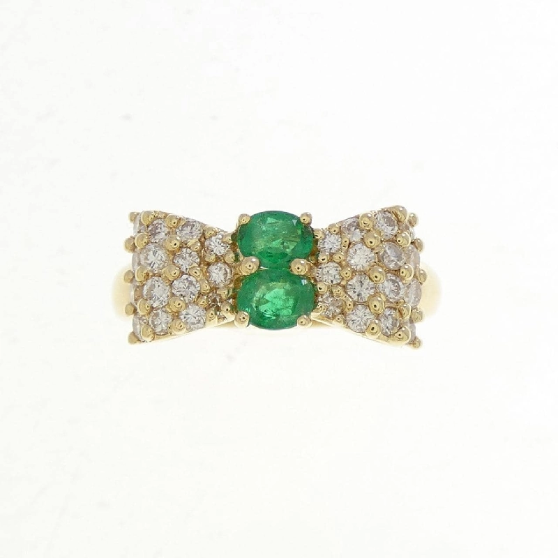 Nhẫn ngọc lục bảo K18YG hình ruy băng 0.37CT - Hàng hiệu Authentic 850498