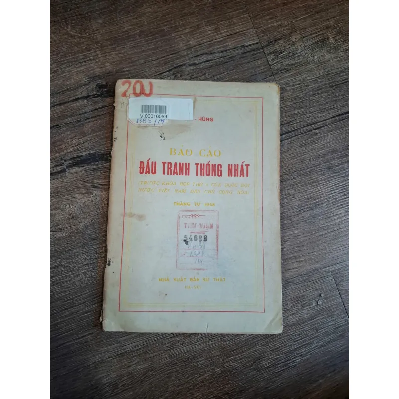 Báo cáo Đấu tranh thống nhất (Tháng 4-1958) - Phạm Hùng - Chính trị 714777