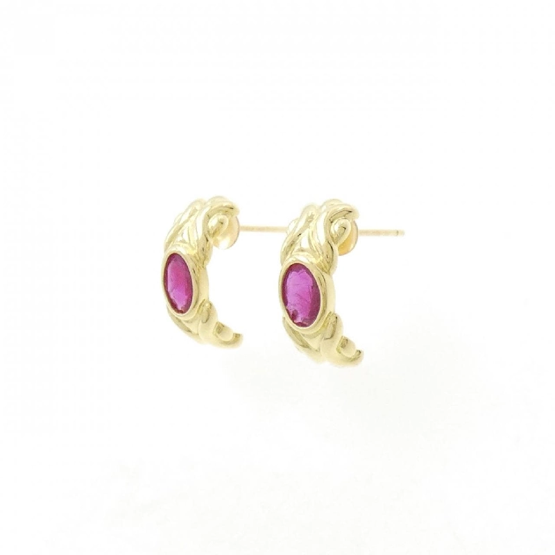 K18YG Bông tai Ruby - Hàng hiệu Chính hãng 872336