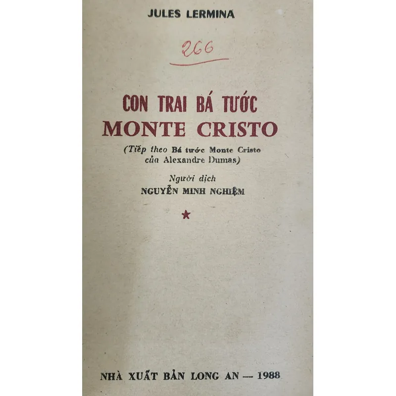 Trọn bộ 2q tiểu thuyết CON TRAI BÁ TƯỚC MONTE CRISTO, tác giả Jules Lermina 703844