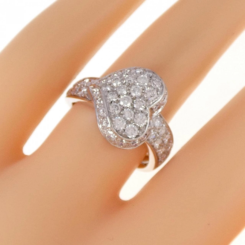 Nhẫn kim cương pavé hình trái tim K18WG 673120