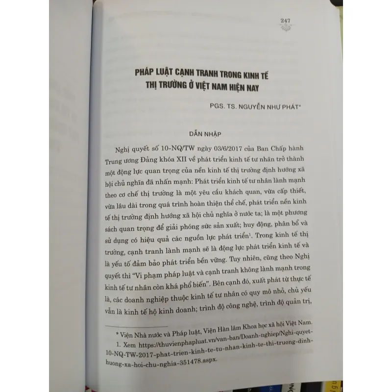 XÂY DỰNG MÔI TRƯỜNG PHÁP LÝ BẢO ĐẢM SỰ PHÁT TRIỂN BỀN VỮNG & LÀNH MẠNH CỦA KINH TẾ TƯ NHÂN 977400