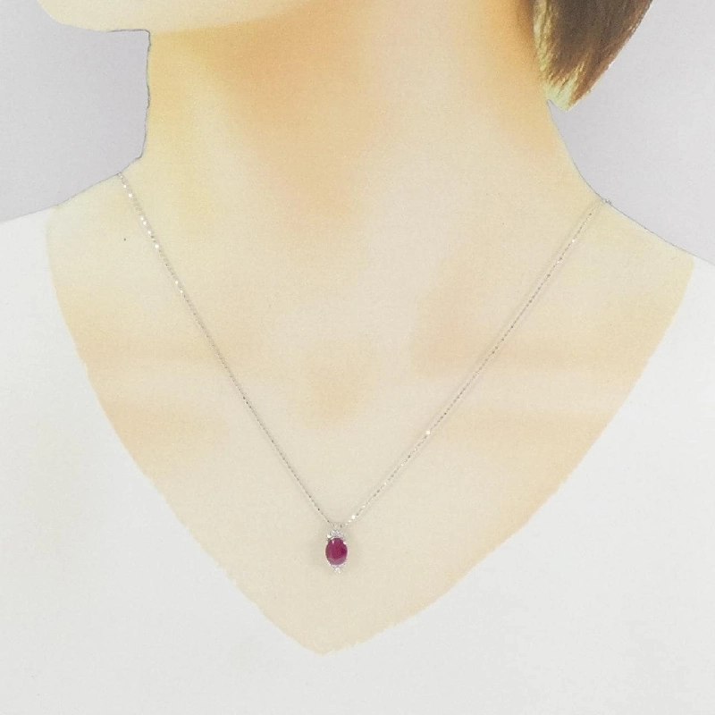 K18WG/750WG Dây chuyền Ruby 1.09CT - Hàng hiệu Chính hãng 856593