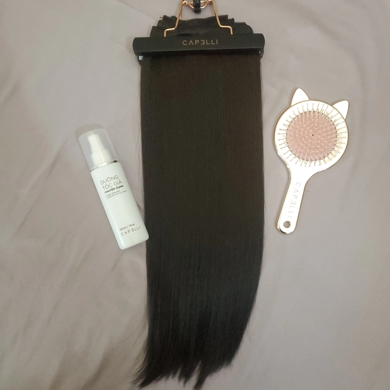 Tóc giả kẹp phím Capelli 45cm màu nâu đen new 90% 469944
