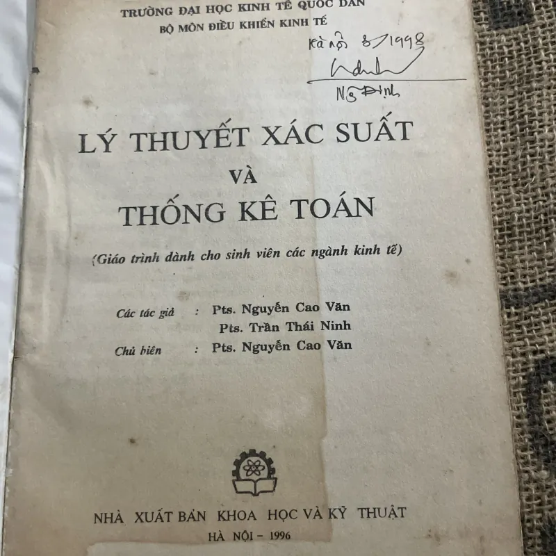 Lý thuyết xác suất & thống kê toán, 330 trang; 1996 1010705