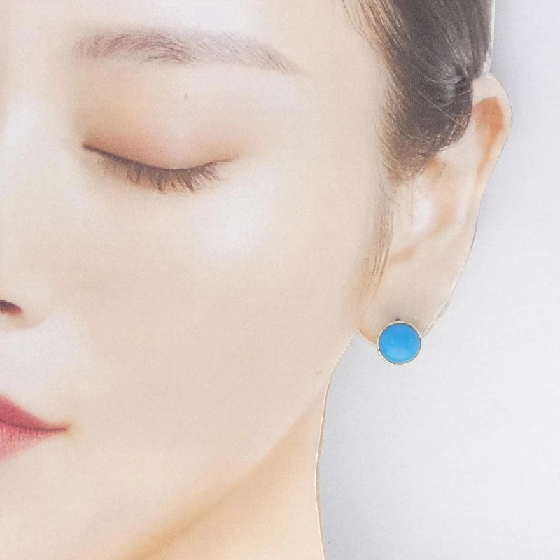 K18YG Bông tai Turquoise - Hàng hiệu Chính hãng 863032