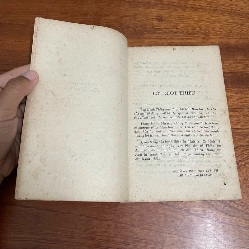 [Sách Xưa] - II Tựa sách: Hành Thiền (Giáo Án) - Tỳ Kheo Thích Minh Châu - 1988 494208