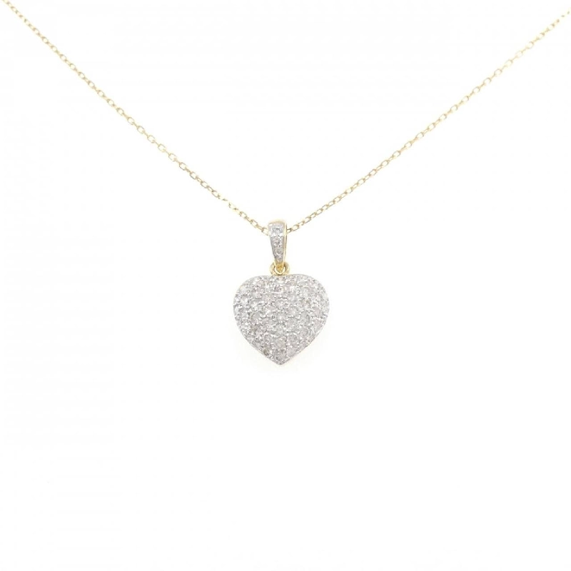K18YG/K18WG Pave Heart Diamond Necklace 0.73CT - Hàng hiệu Authentic 859206