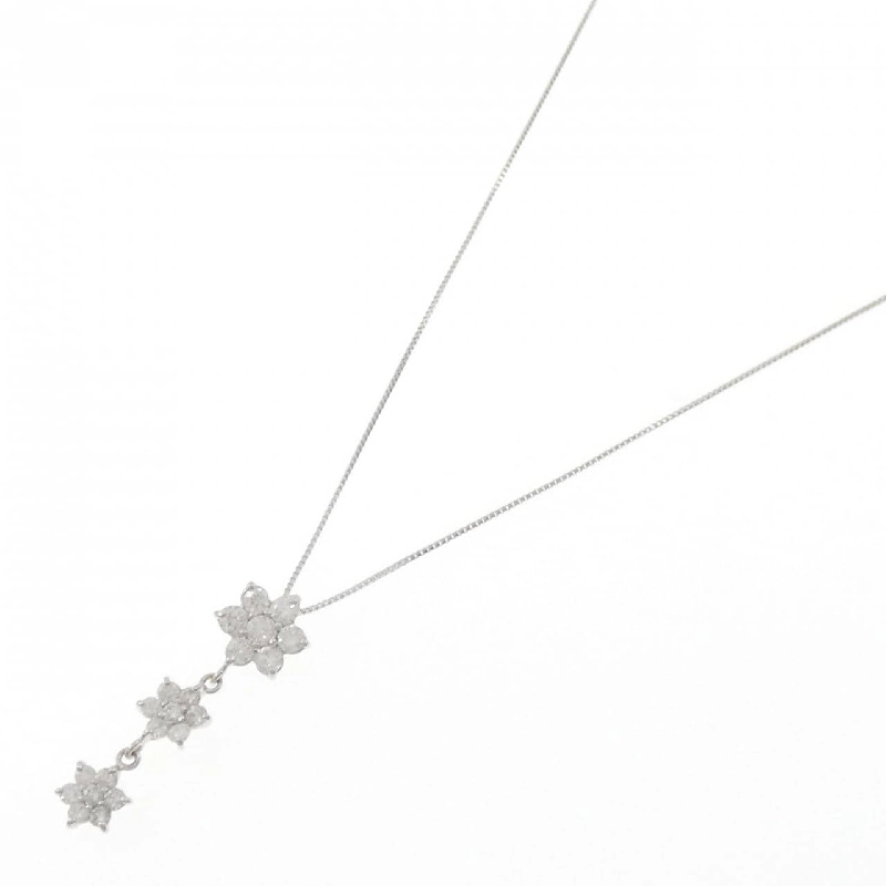 K18WG Hoa Đá Kim Cương Dây Chuyền 0.81CT - Hàng hiệu Chính hãng 860574