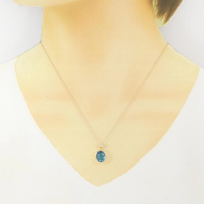 K18YG Blue Topaz Necklace - Hàng hiệu Authentic 861703