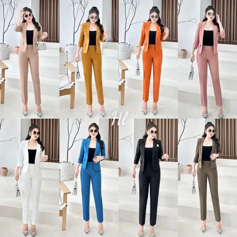 Bộ vét công sở hàng chéo Mỹ cao cấp còn lẻ size lẻ màu  716704