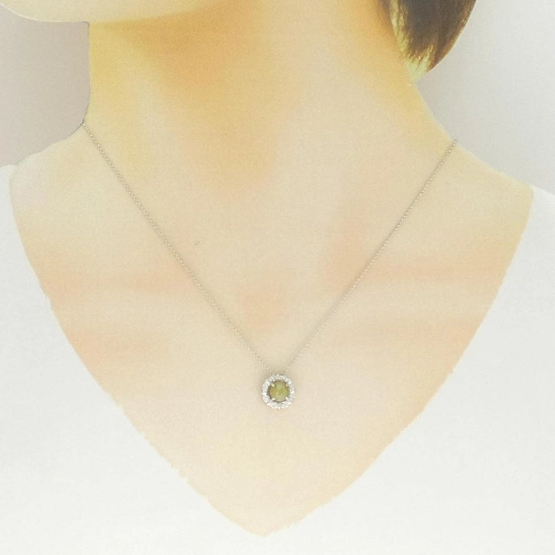 Dây chuyền Chrysolite Cat's Eye PT900/PT850 1.25CT - Hàng hiệu Chính hãng 856176