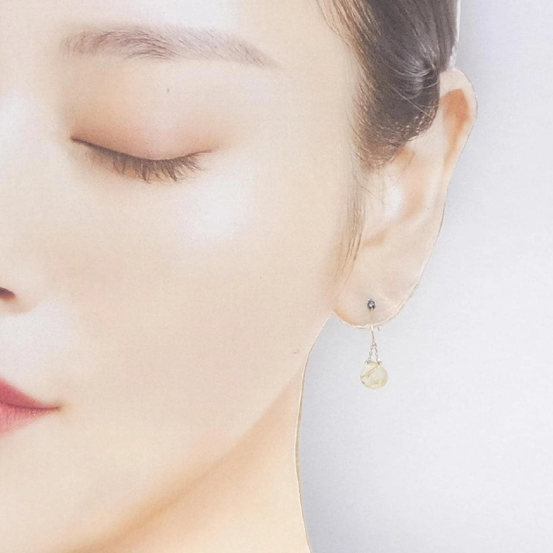 K18YG Rutile Quartz Bông Tai - Hàng hiệu Chính hãng 869737