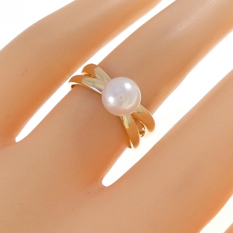 Nhẫn ngọc trai Akoya K18YG 6.7mm - Hàng hiệu Chính hãng 854002