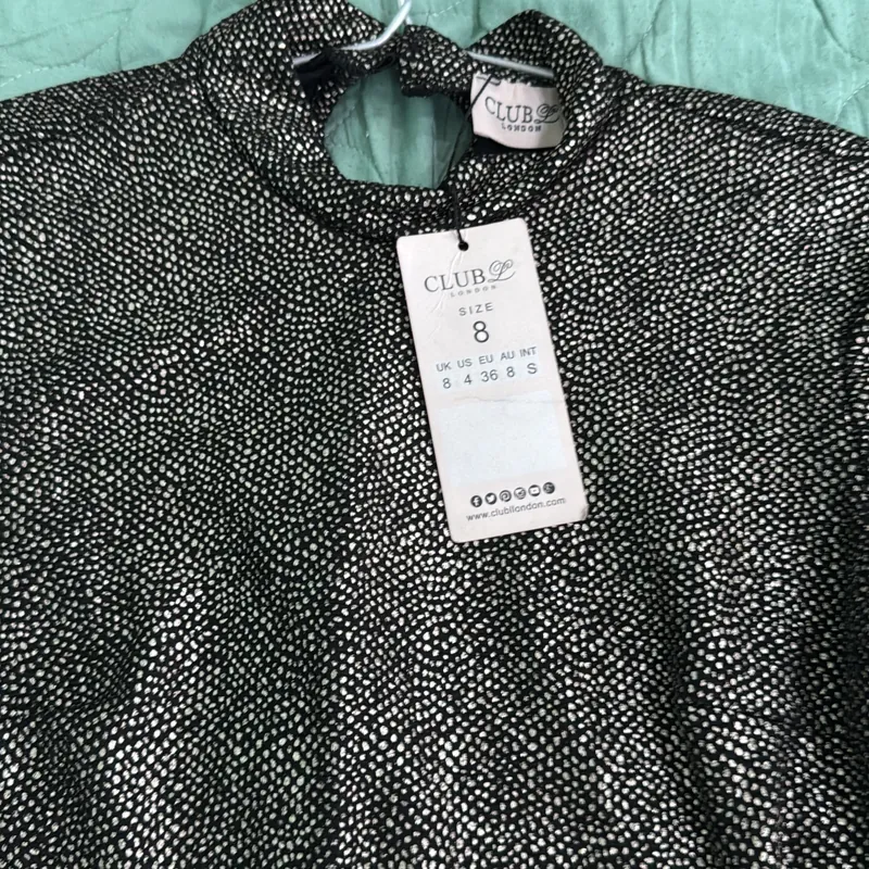 Dầm thu ôm body xuất xứ London nước anh màu đen ánh đồng mới 100% 575124