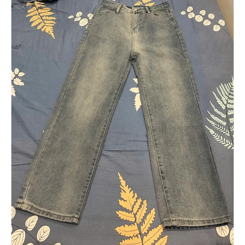 Quần jean nữ ống rộng kiểu dáng retro thời trang mới size M 785797