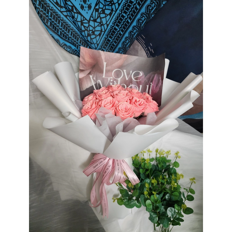Bó hoa sáp màu hồng phong cách dễ thương.  499499