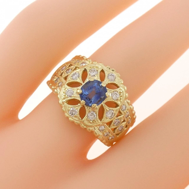 Nhẫn Sapphire K18YG 0.72CT 667616