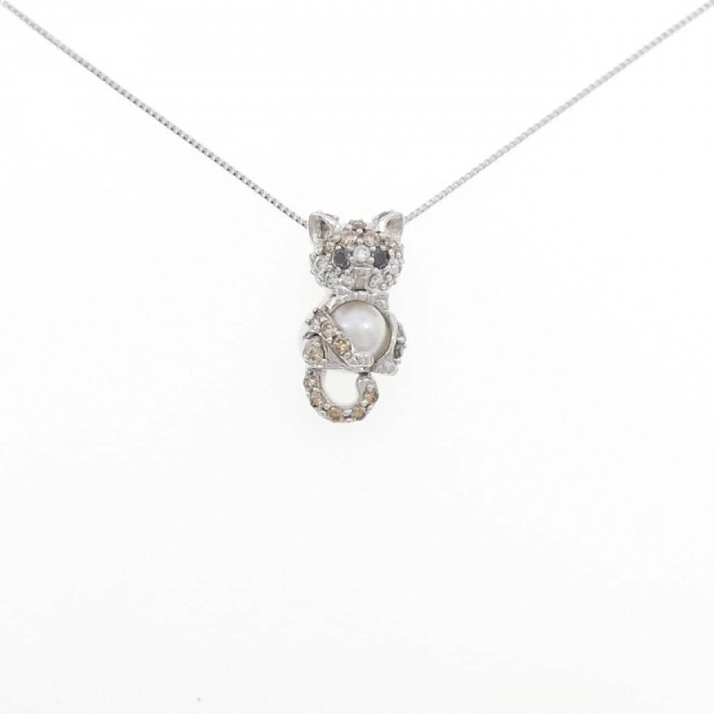 K18WG Dây chuyền ngọc trai Akoya - Hàng hiệu Authentic 861161