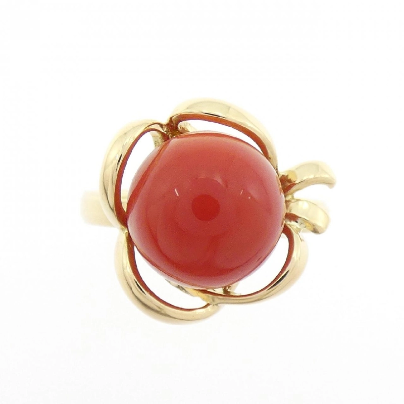 Nhẫn san hô K18YG 9.5mm 667546