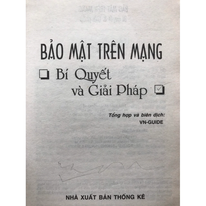BẢO MẬT TRÊN MẠNG Bí Quyết và Giải Pháp 462422