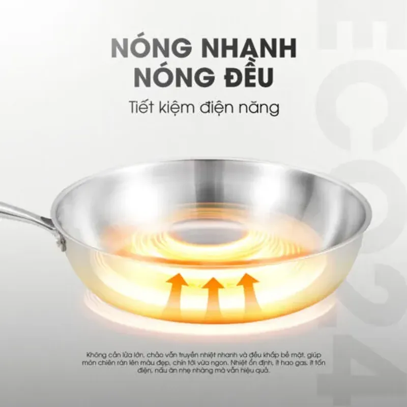 🍳 Chảo Rán Inox Liền Khối Kalite ECO 26 – Cao Cấp, Chống Dính, Dùng Được Mọi Loại Bếp 588983