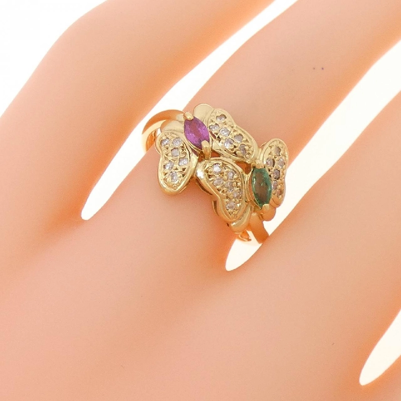 Nhẫn đá màu bướm K18YG 667630