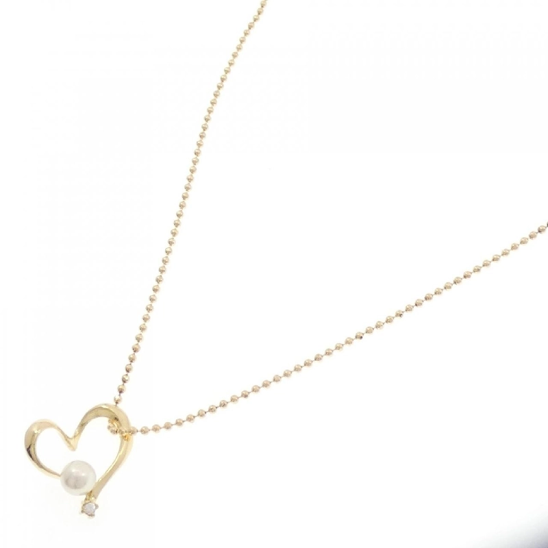 K18YG Dây chuyền ngọc trai Akoya hình trái tim 4.3mm - Hàng hiệu Authentic 856796