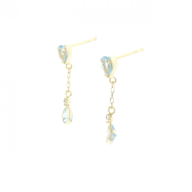 K18YG Blue Topaz Bông tai - Hàng hiệu Chính hãng 868996