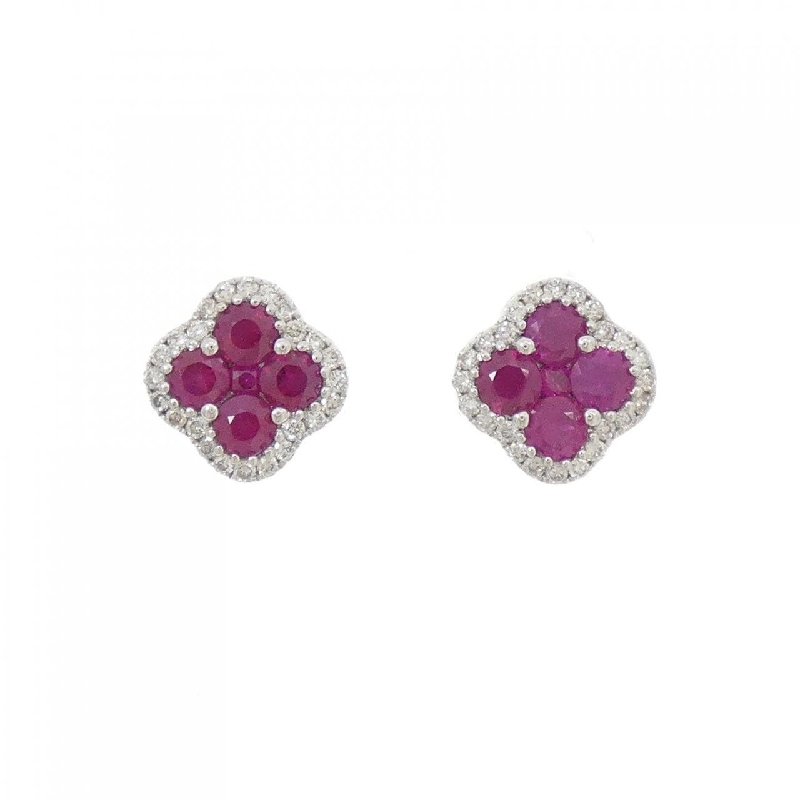 K18WG Bông tai Ruby 1.10CT - Hàng hiệu Chính hãng 874070