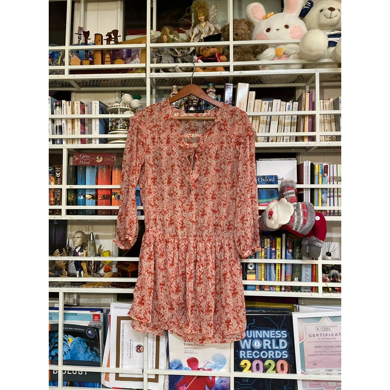 Đầm đỏ bông, Zara, Size S 521312