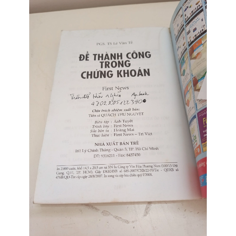 [Phiên Chợ Sách Cũ] Để Thành Công Trong Chứng Khoán (2008) - PGS. TS. Lê Văn Tề S2610 698484