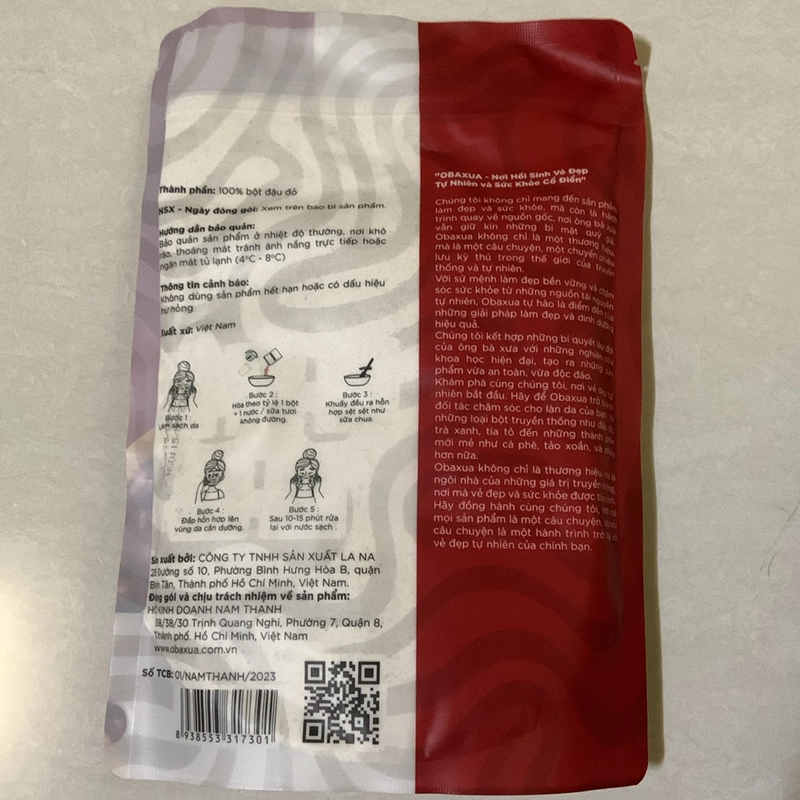 Bột đậu đỏ OBAXUA 500gr  507947