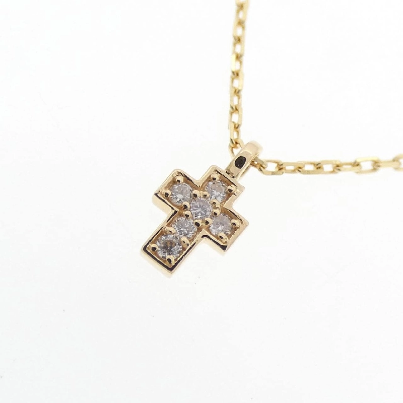 K18YG Dây chuyền kim cương chéo 0.03CT - Hàng hiệu Authentic 859449