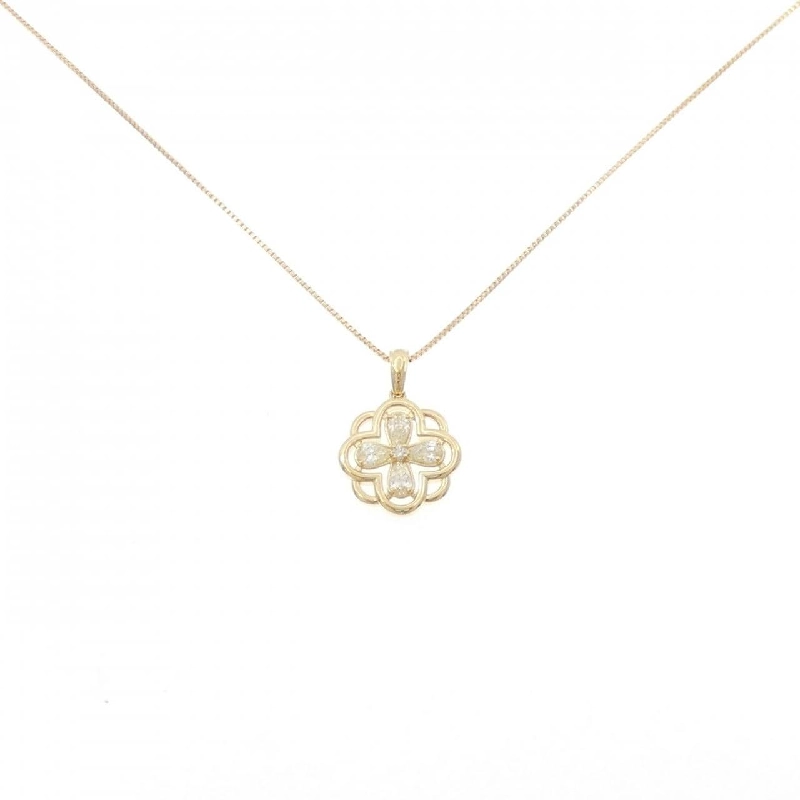 Dây chuyền kim cương hoa K18YG 0.22CT - Hàng hiệu Chính hãng 858679