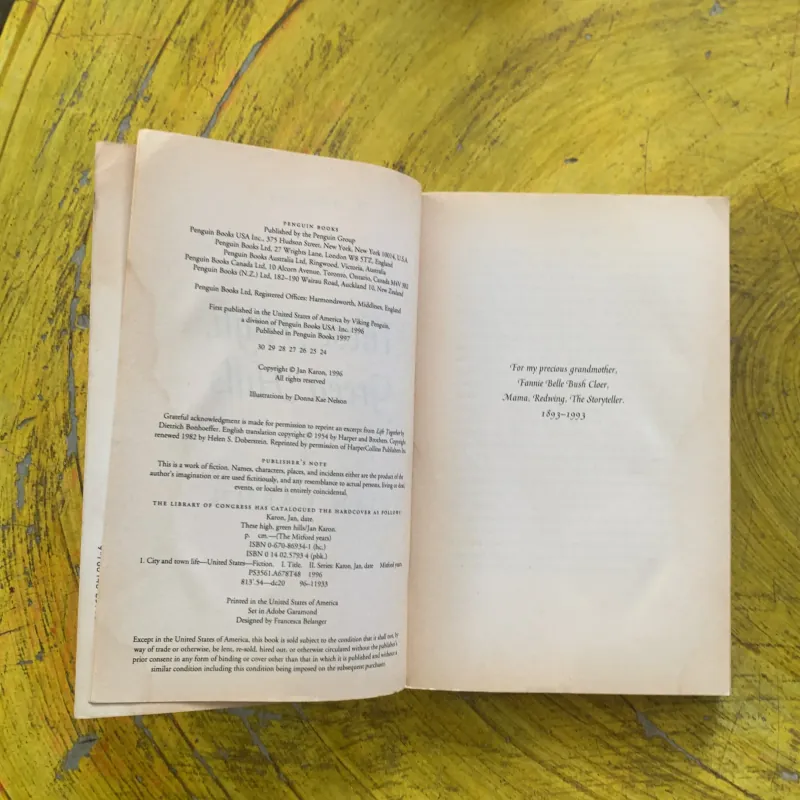 THESE HIGH, GREEN HILLS- JAN KARON 937383