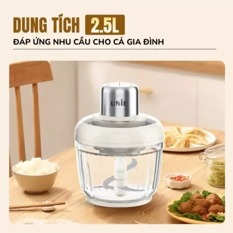 Máy xay thịt UNIE UM366 dung tích 2,5L, 2 cối xay thủy tinh 574464