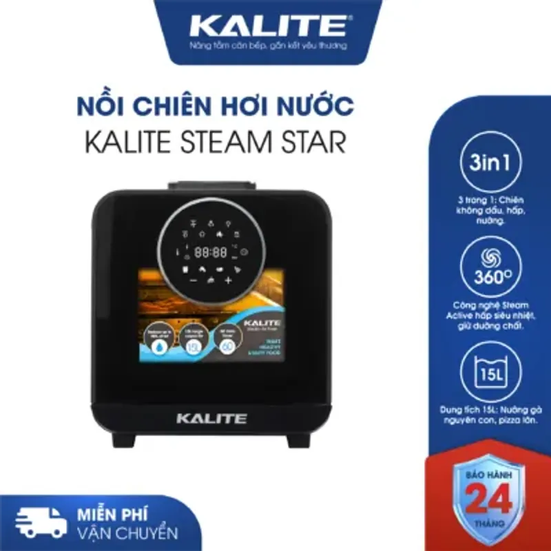 Nồi Chiên Hơi Nước KALITE STEAM STAR 15L 🌬️ Đa Năng – Giòn Ngon Chuẩn Nhà Hàng 714170