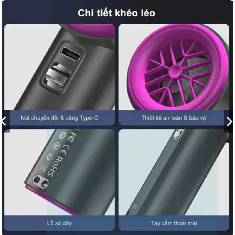 Quạt sạc cầm tay mini gió mạnh,100 tốc độ gió 991654