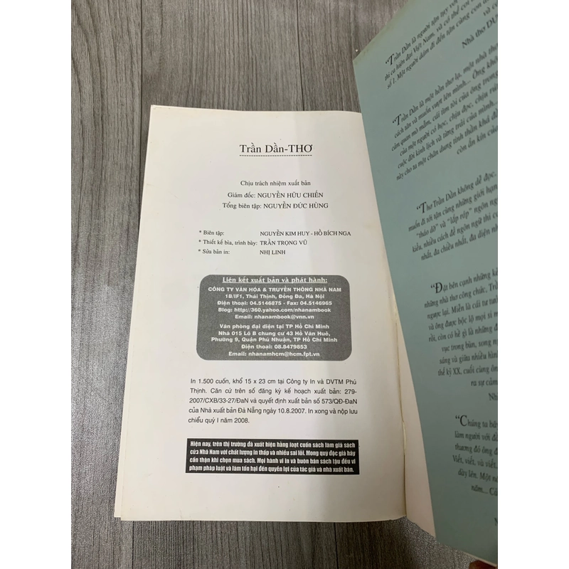 Thơ trần dần. 999 474015